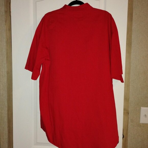 Men's red Sz 3X short sleeve Rocaware Classic button up shirt. - Picture 4 of 5